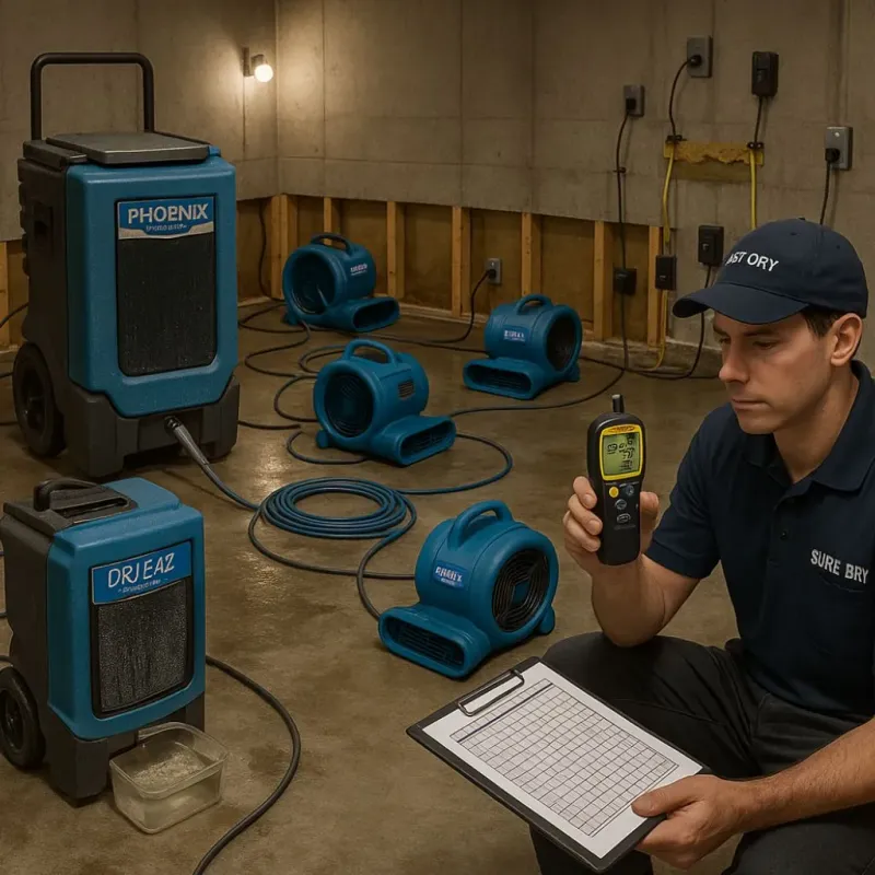 Structural Drying and Dehumidification process in Hough, OH
